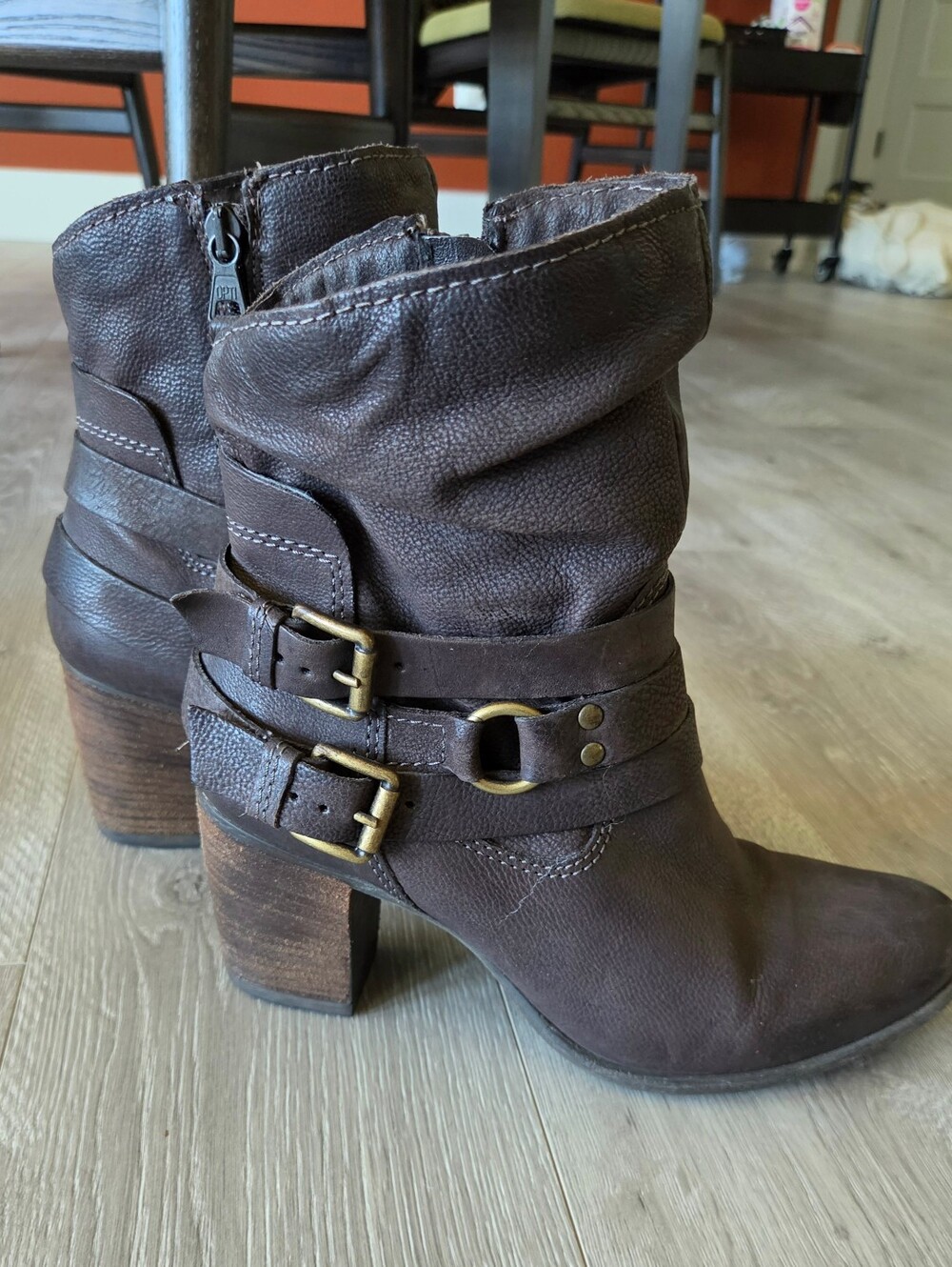 Mjus Italian Brown Buckle Ankle Boots